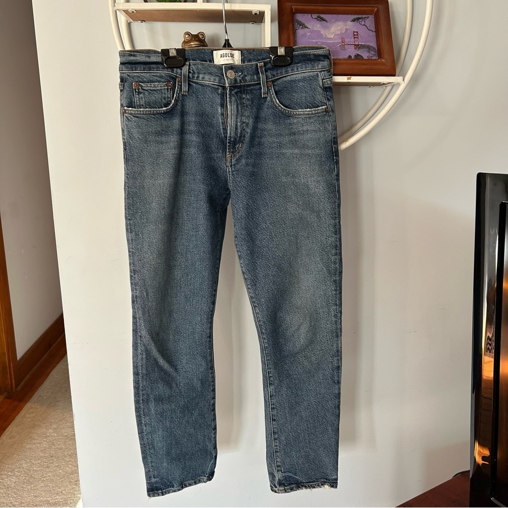 AGOLDE Women’s 27 Toni Mid Rise Straight Leg Denim Jeans Dime